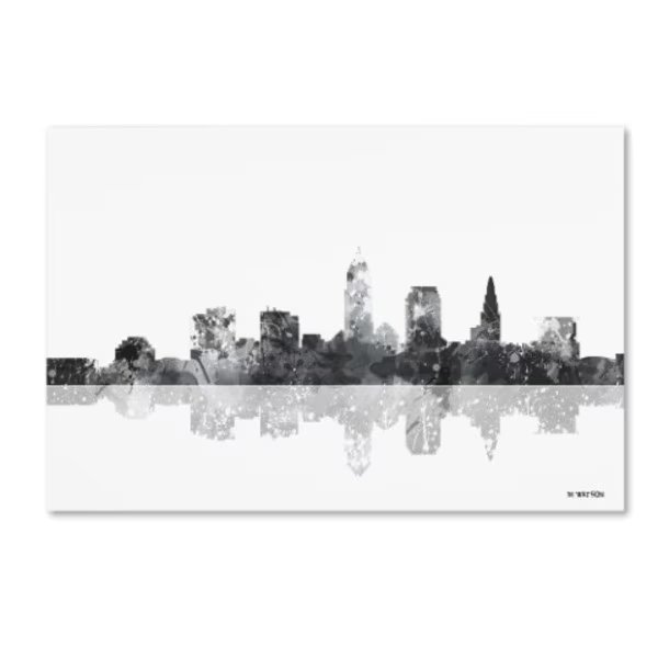 Marlene Watson 'Cleveland Ohio Skyline BG-1' Canvas Art, 12x19, Trademark Fine Art, Mfr#: MW0126-C1219GG